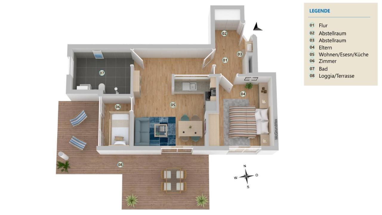 Seeblick Nordlicht, Exklusive Wohnung Mit Terrasse 방어로게 외부 사진